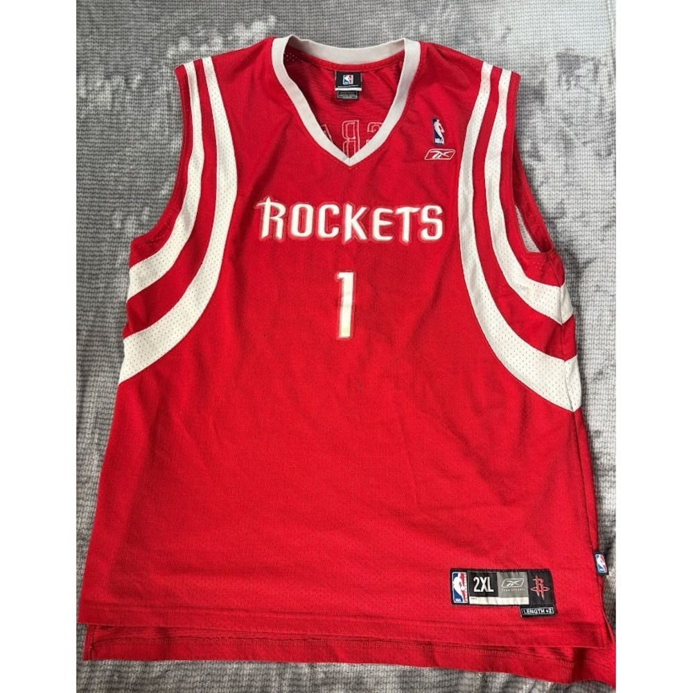 Reebok NBA Houston Rockets‎ Tracy McGrady 1 Jersey Red Mens 2XL Length +2 Mesh